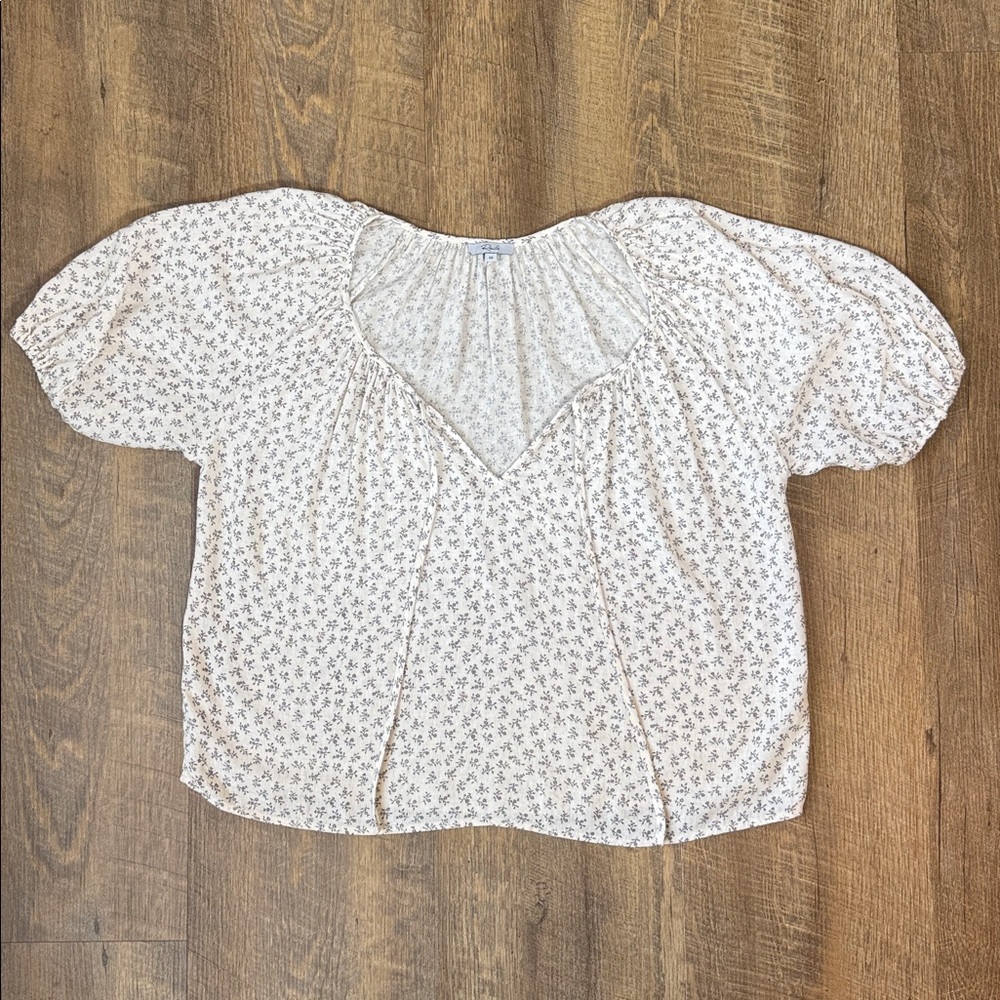 Rails Women's Kristie Top Cream Bella Ditsy Floral Peasant Blouse Size X-Small - Picture 5 of 16